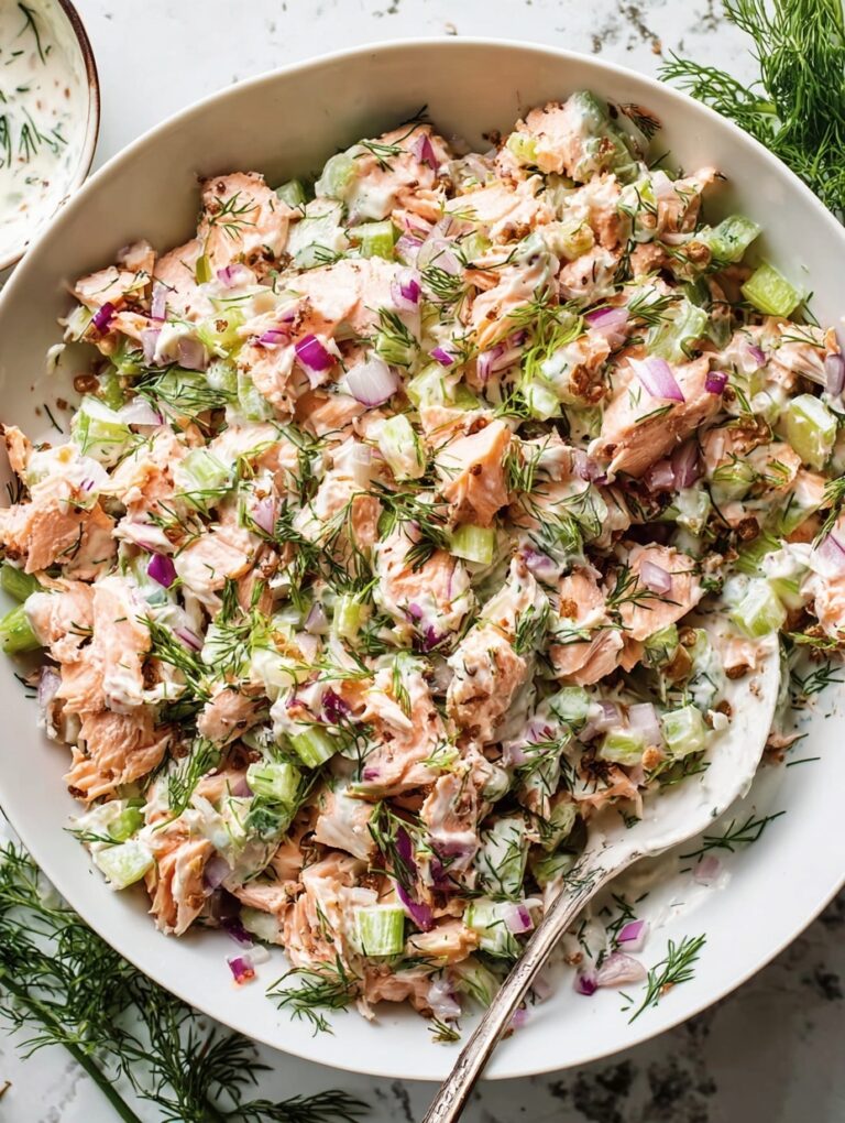 Creamy Lemon Herb Salmon Salad Recipe