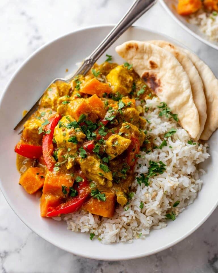 Slow Cooker Chicken Curry with Sweet Potatoes and Bell Peppers Recipe