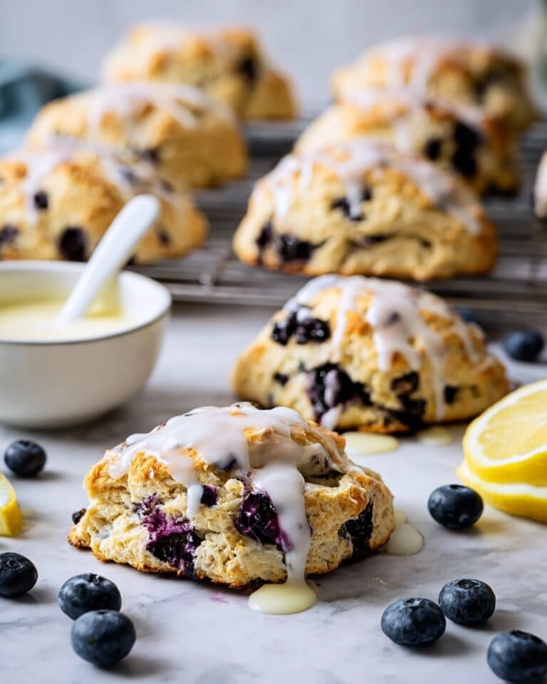 Blueberry Lemon Biscuits with Lemon Glaze Recipe