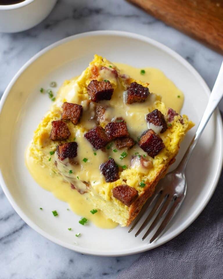 Overnight Eggs Benedict Casserole with Hollandaise Sauce Recipe