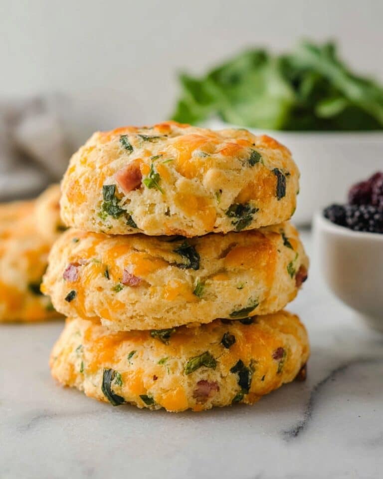 Breakfast Protein Biscuits with Ham, Cheese, and Chives (or Mediterranean Sausage Variation) Recipe