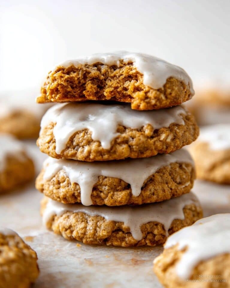 Brown Butter Pumpkin Oatmeal Cookies with Brown Butter Icing Recipe