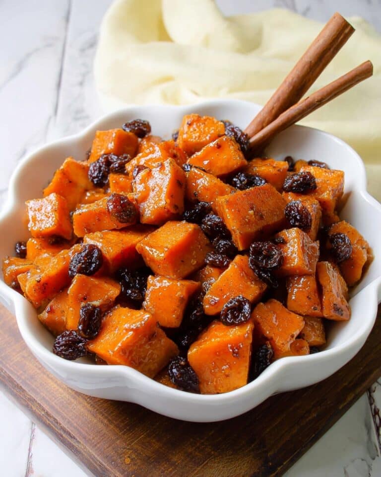 Honey Roasted Sweet Potatoes with Raisins and Warm Spices Recipe