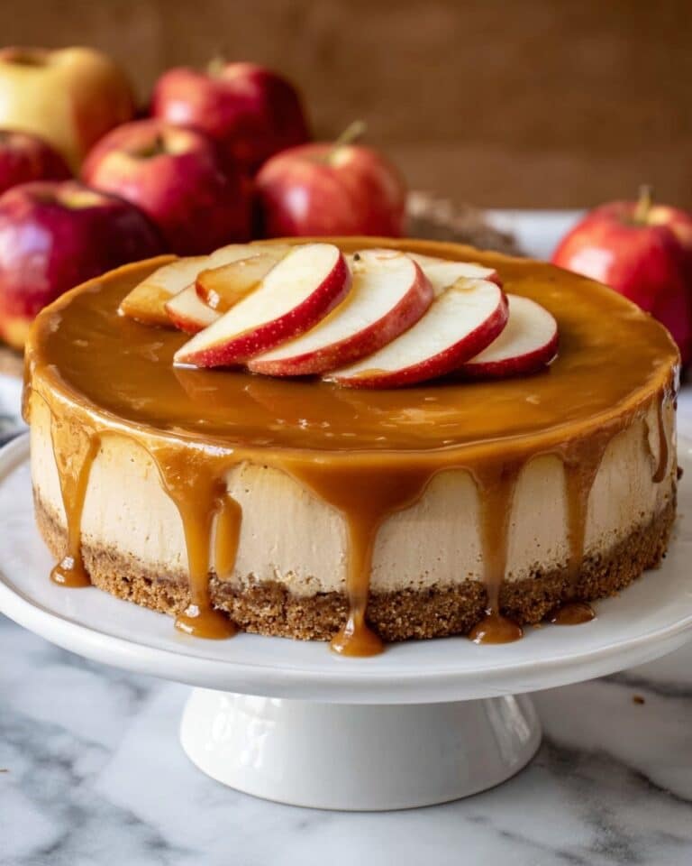 Apple Cider Cheesecake with Caramel Drizzle Recipe