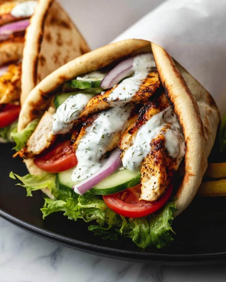 Easy Chicken Gyros with Tzatziki Sauce and Cucumber Salad Recipe