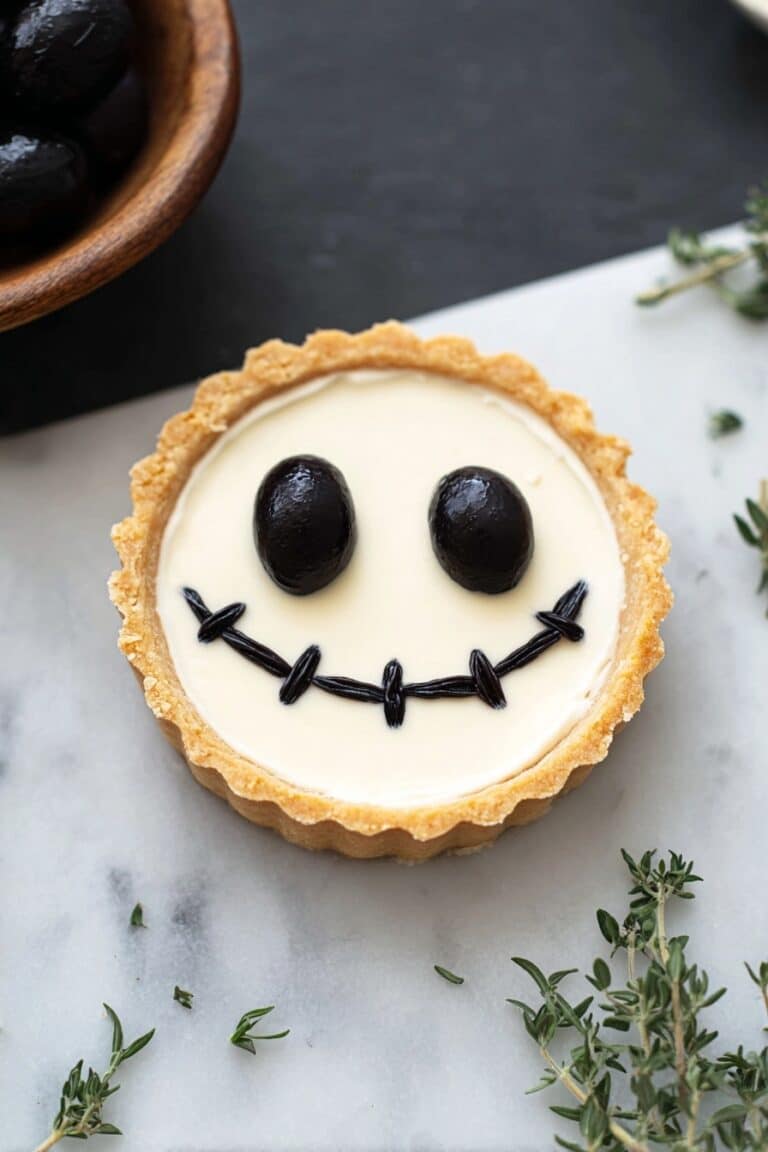 Halloween Jack Skellington Ricotta Olive Tarts Recipe