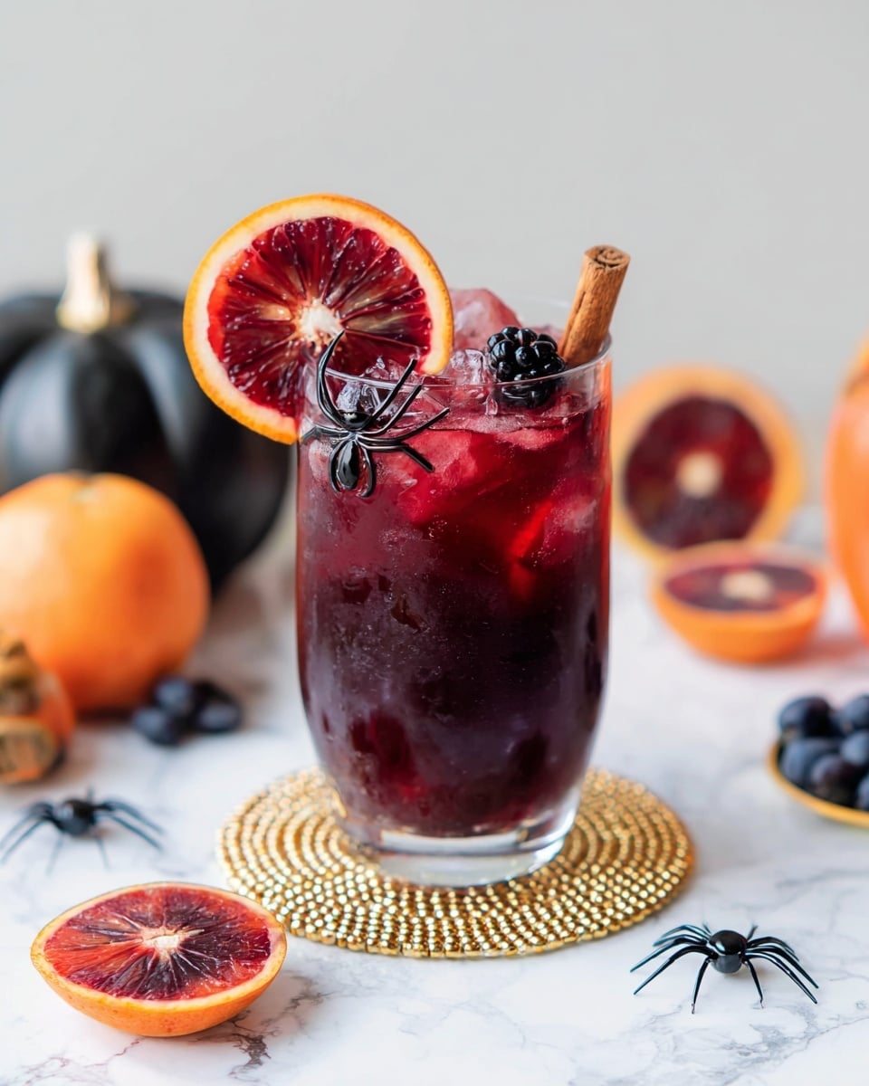 Halloween Mocktail Sangria with Fresh Fruit and Spices Recipe - Recipe Image