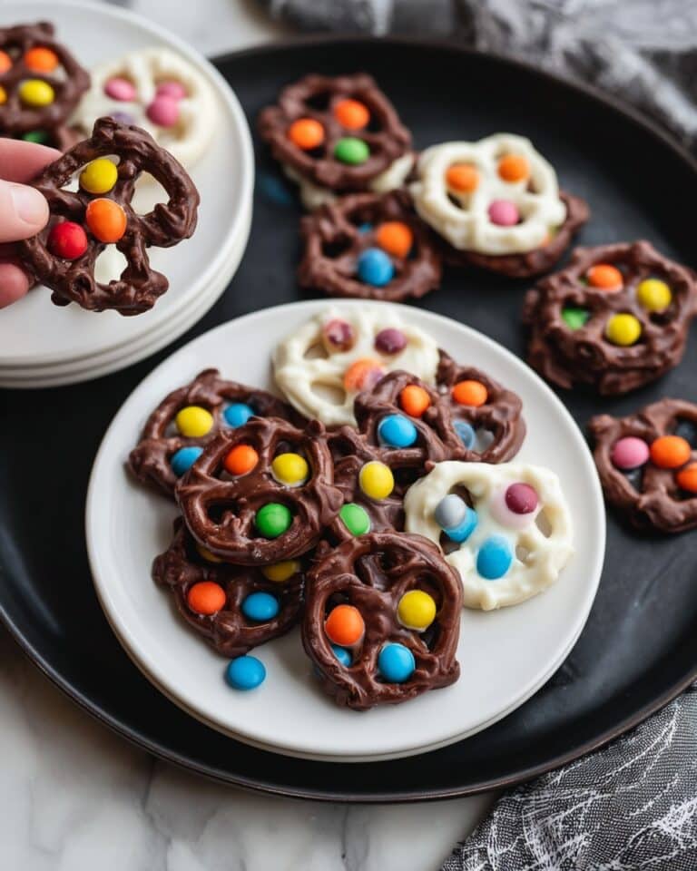 Halloween Pretzels with Colorful Candy Eyes Recipe