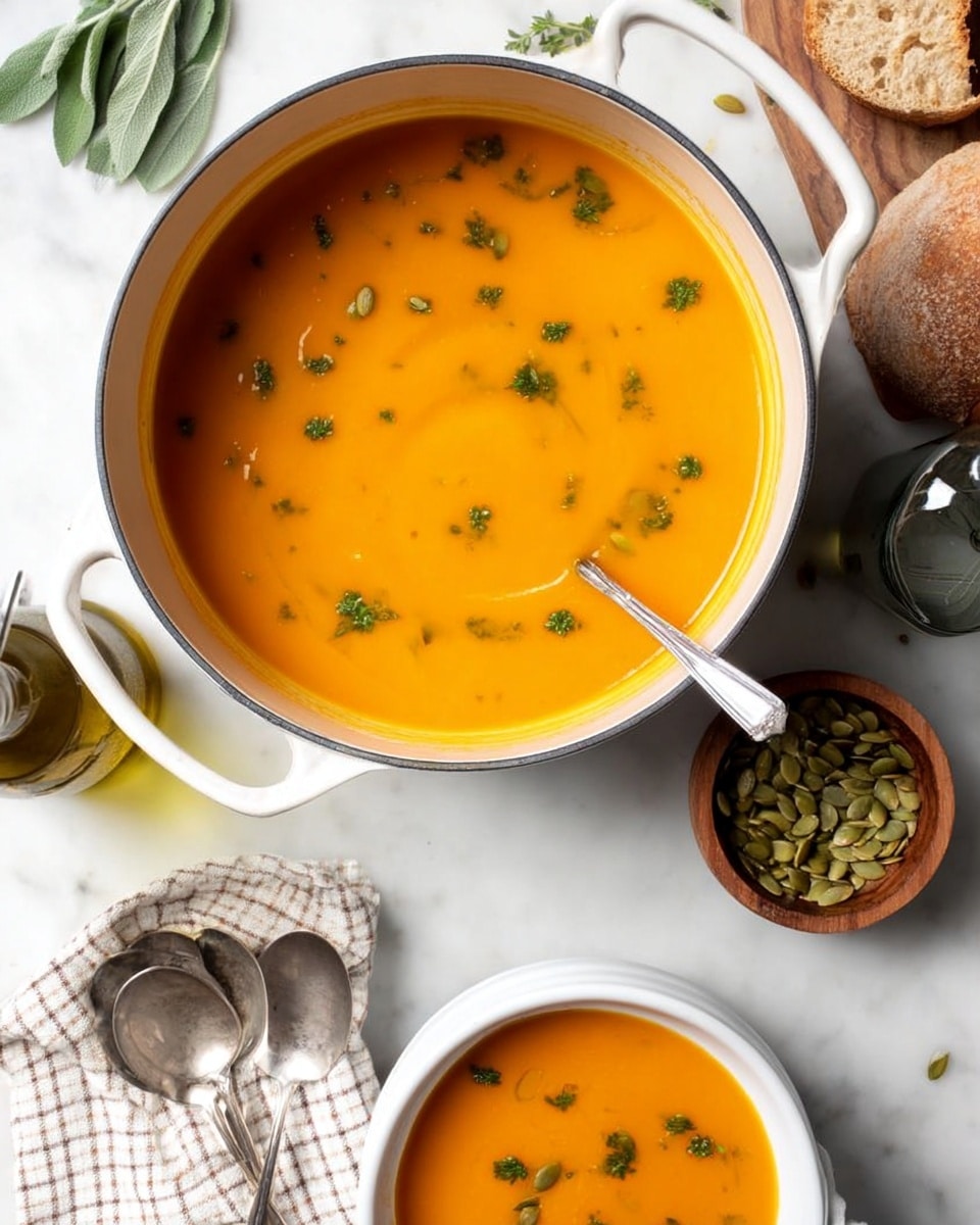 Butternut Squash Soup with Sage, Rosemary, and Ginger Recipe - Recipe Image