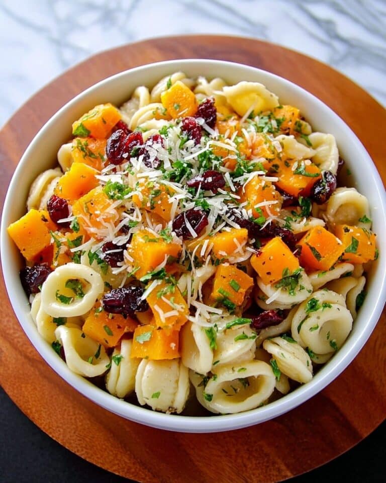 Butternut Squash Pasta Salad with Cranberries and Parmesan Recipe