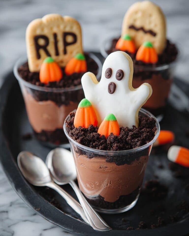 Ghosts in the Graveyard Dirt Pudding Cups Recipe