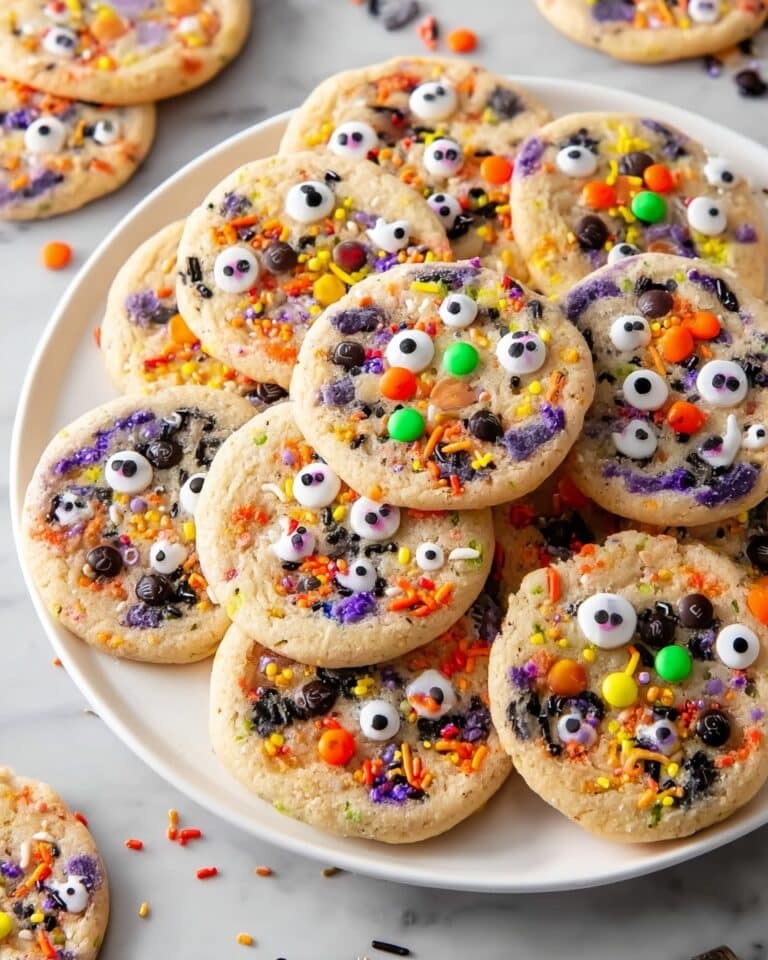 Easy Halloween Cookies with M&Ms and Candy Eyes Recipe