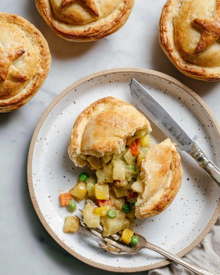 Mini Vegan Pot Pies with Veggie and Tofu Filling Recipe