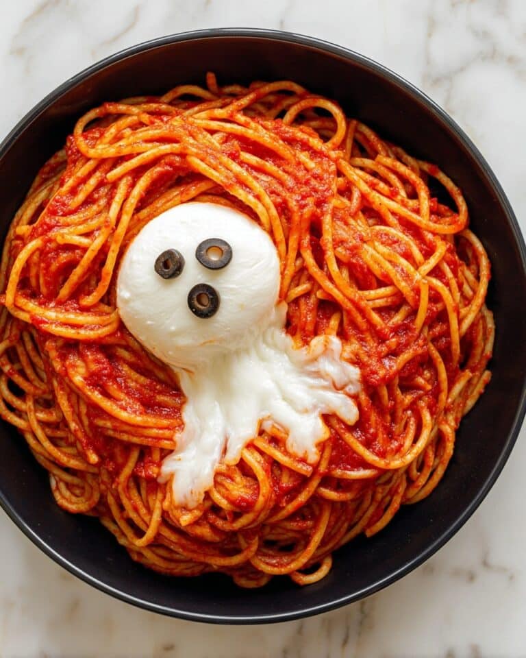Halloween Spaghetti with Burrata Ghosts Recipe