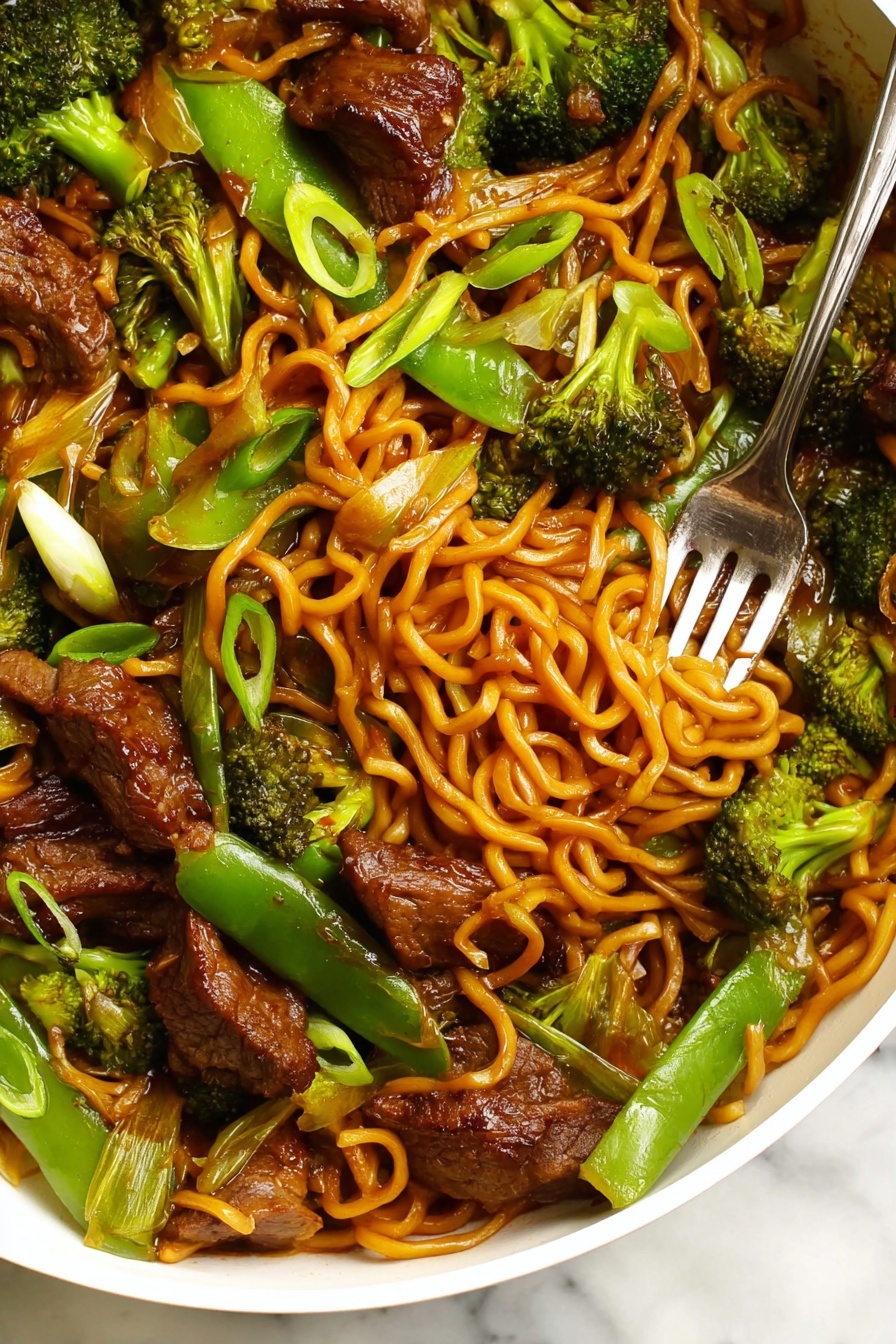 Sticky Beef & Noodles One Pan Recipe - Serving Suggestion