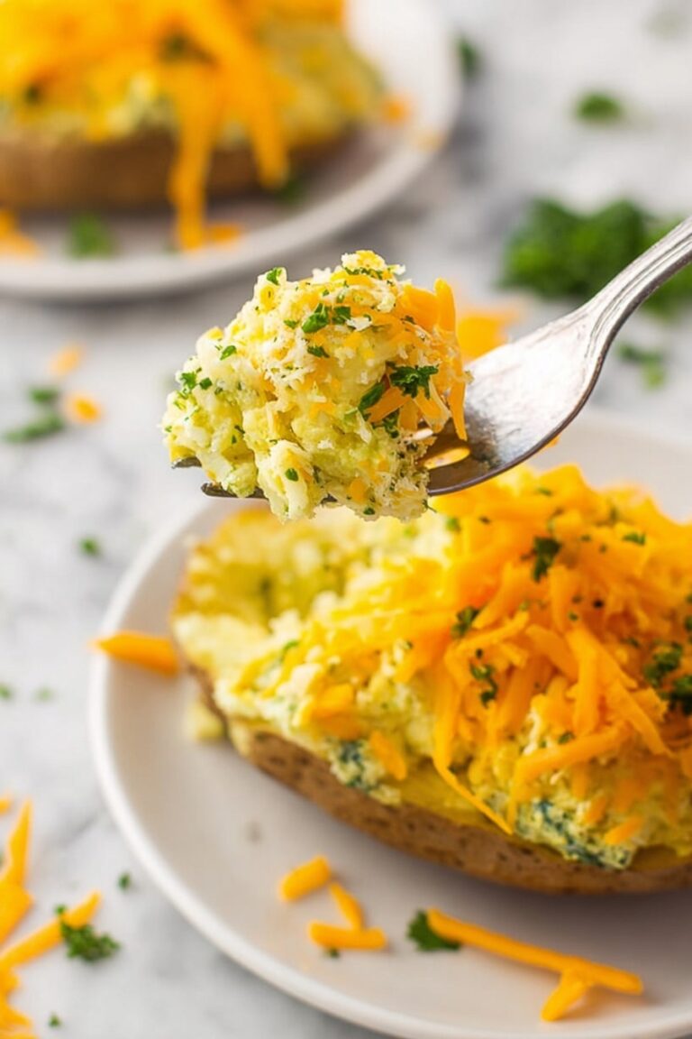Vegan Cheesy Broccoli Twice Baked Potatoes Recipe