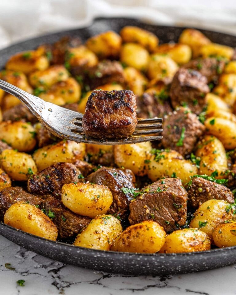 Steak Bites with Gnocchi and Parmesan Recipe