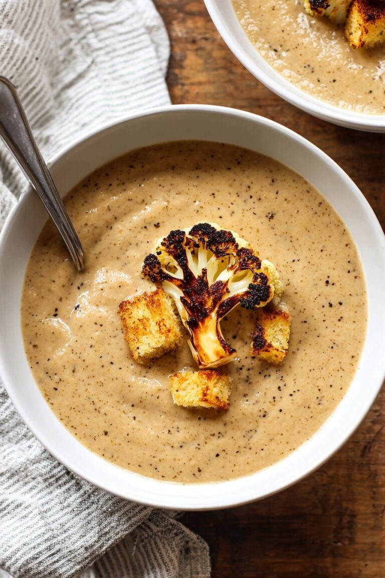 Roasted Cauliflower Soup with Cannellini Beans and Lemon Recipe