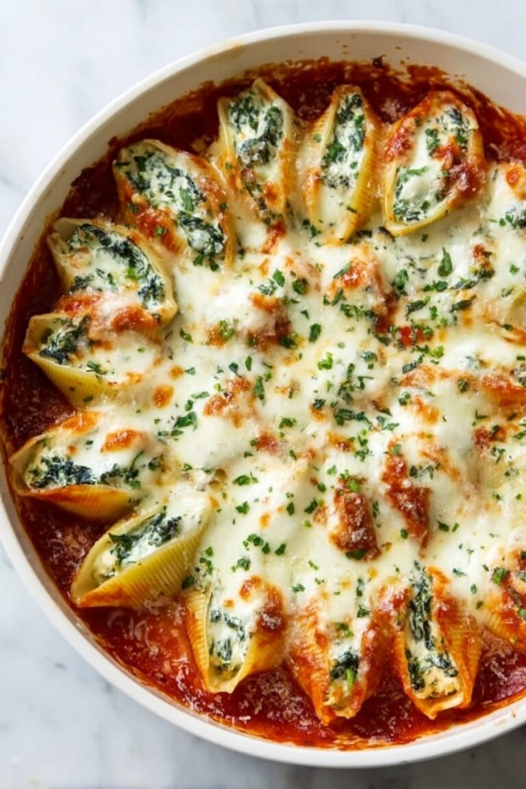 Cheese Stuffed Shells with Spinach Recipe