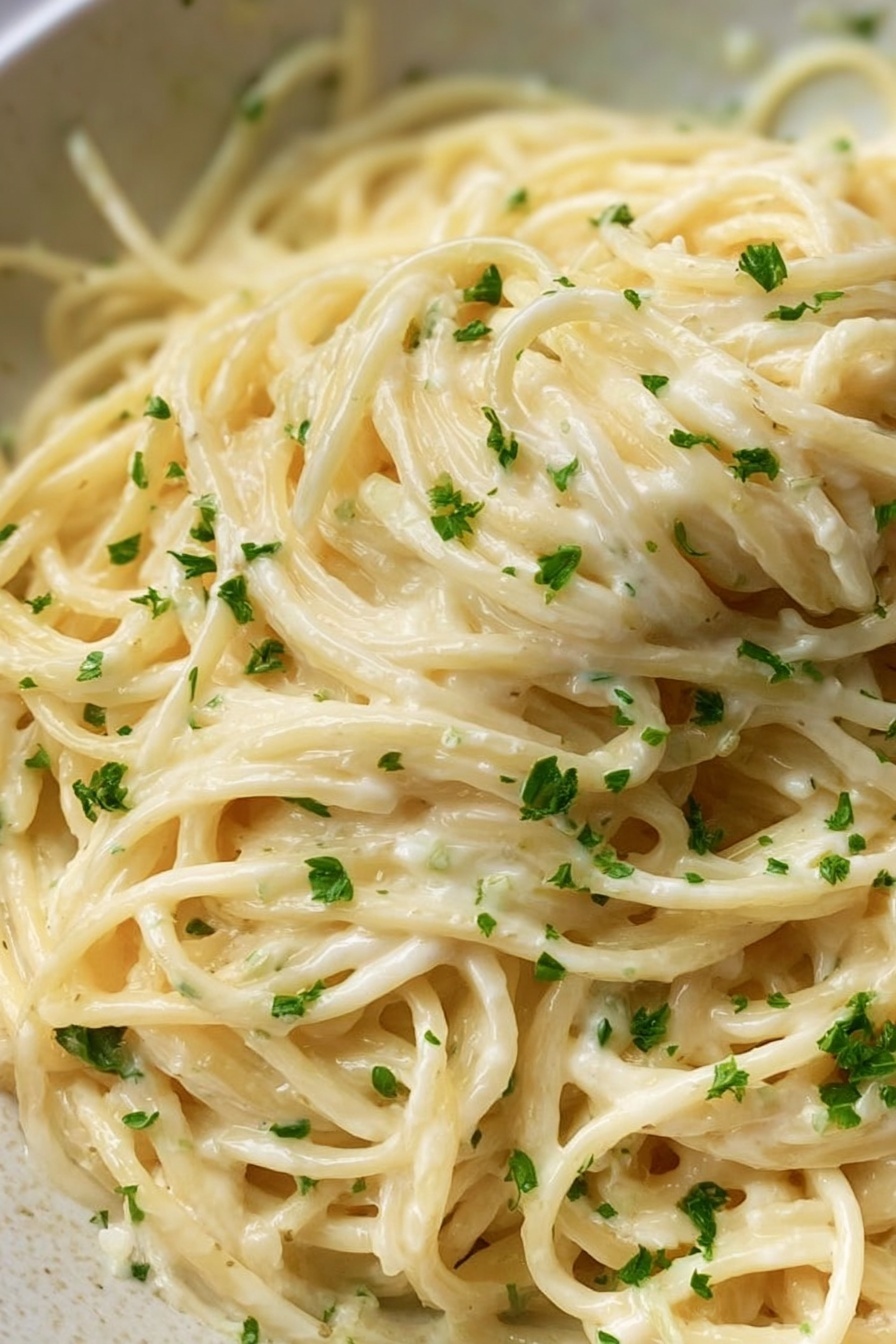 Garlic Parmesan Angel Hair Pasta Recipe - Serving Suggestion