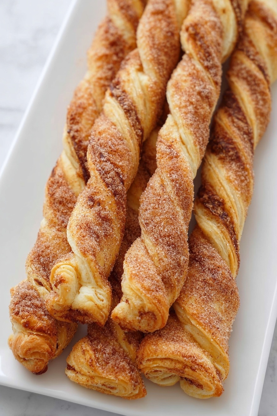 Pumpkin Pie Twists with Crescent Dough, pumpkin pie twists, fall dessert ideas, easy pumpkin snacks, quick pumpkin treats - Five long twisted breadsticks are lined up side by side on a white marbled surface. Each breadstick is golden brown with a slightly crispy texture, scattered with coarse grains of salt that sparkle slightly. The twists create a visible pattern of ridges and valleys, showing a soft inside peeking through the crust in places. The breadsticks are evenly spaced and uniform in size. photo taken with an iphone --ar 2:3 --v 7