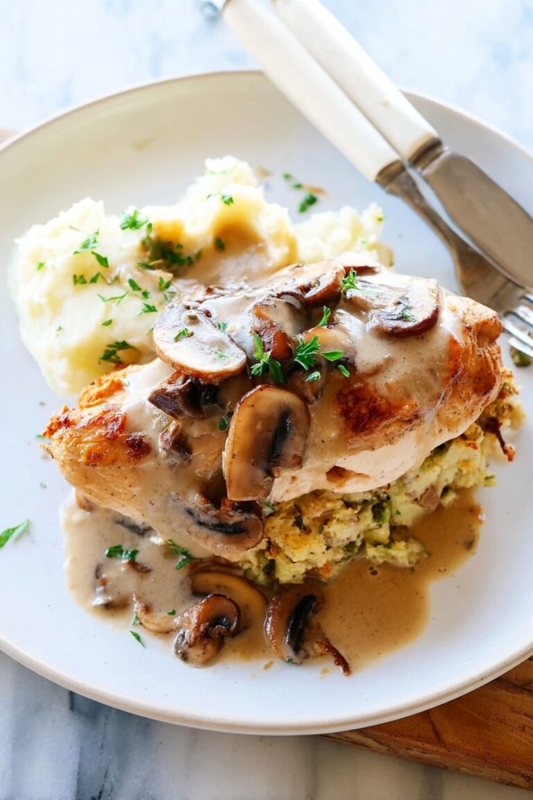 Stuffed Chicken Marsala with Mushroom Sauce Recipe