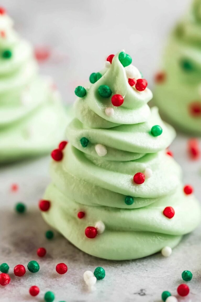 Green Christmas Meringue Trees Recipe