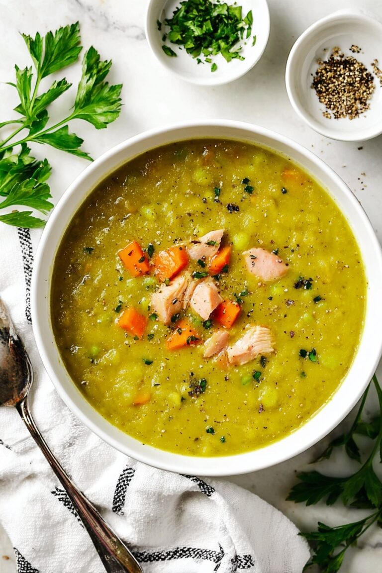Creamy Split Pea Soup with Ham Recipe