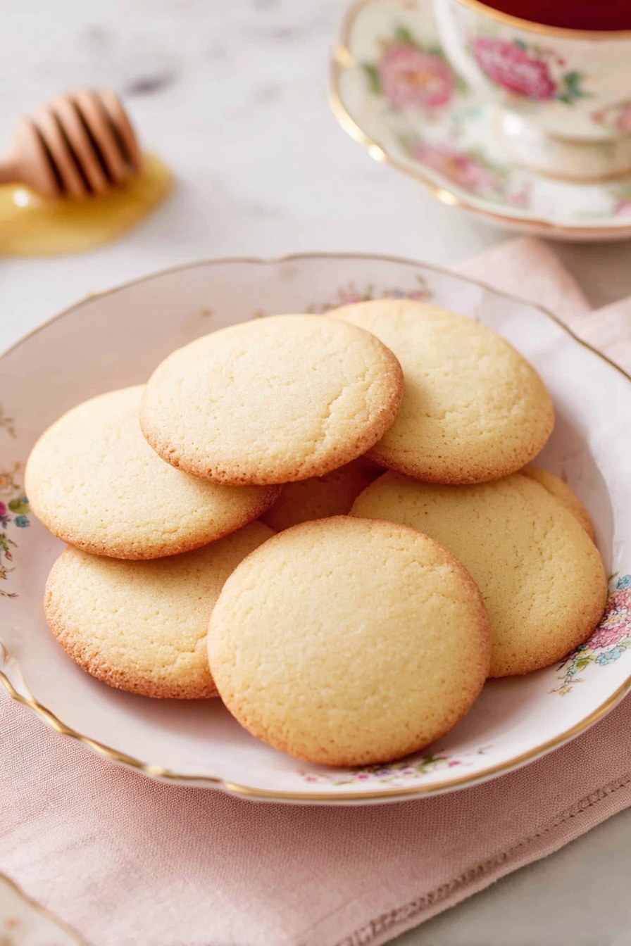 Honey Cookies, Honey Cookies Recipe, Easy Honey Cookies, Soft Honey Cookies, Chewy Honey Cookies - Flat lay of a small mound of all-purpose flour, a white ceramic bowl holding a pale yellow cube of unsalted butter, a small white bowl filled with golden honey, a small white bowl of granulated sugar, two large brown eggs with clean shells, and a small white bowl containing fine baking powder and baking soda powder placed side by side, all ingredients fresh and natural, arranged in perfect symmetry on a clean white marble surface, soft natural light, photo taken with an iPhone, professional food photography style, fresh ingredients, white ceramic bowls, no bottles, no duplicates, no utensils, no packaging --ar 2:3 --v 7 --p m7354615311229779997