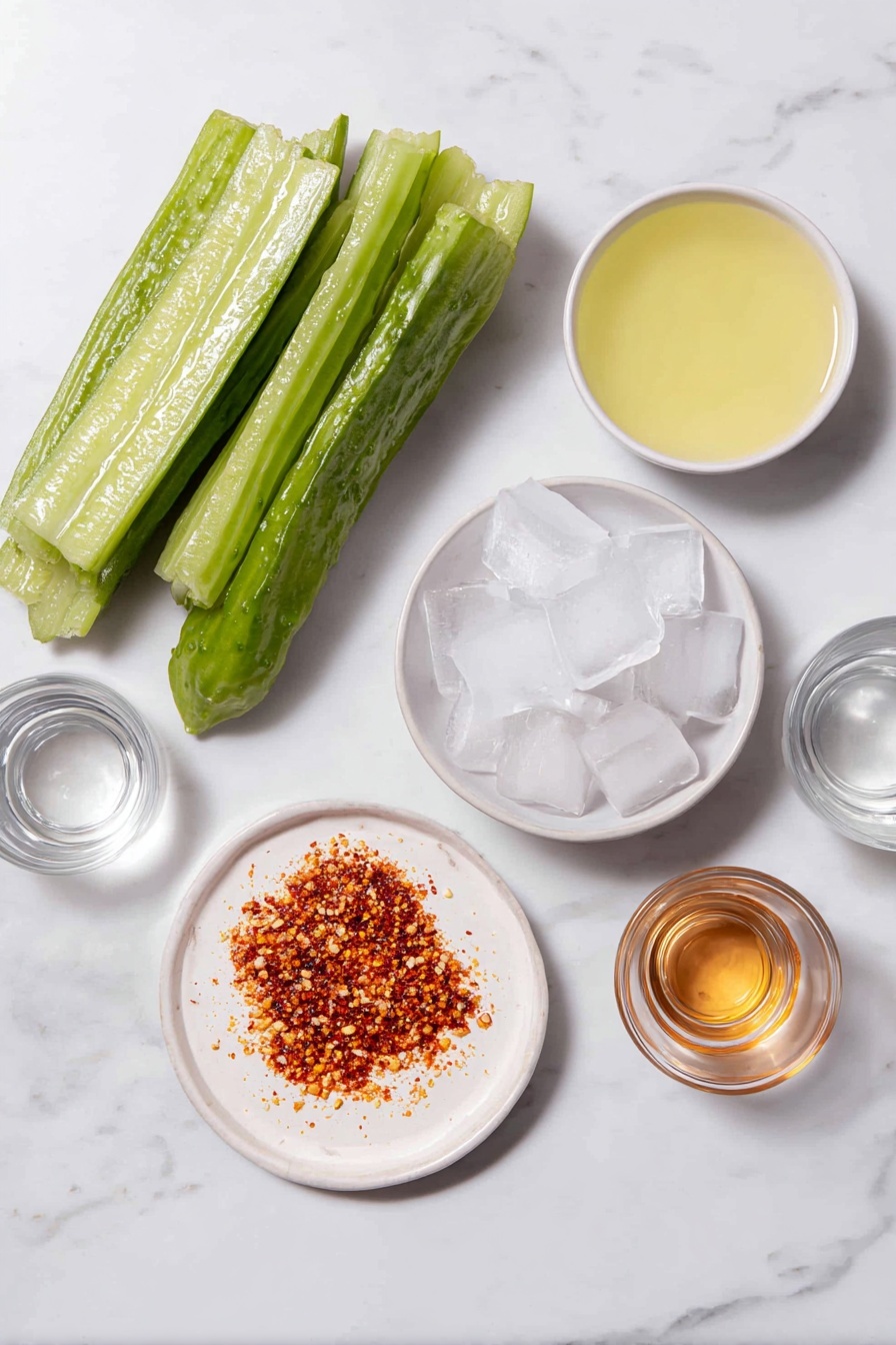 Dill Pickle Margarita, Dill Pickle Margarita recipe, pickle cocktail, savory margarita, unique margarita drinks - Flat lay of a fresh green dill pickle spear, a small white ceramic plate with vibrant red and orange Tajín seasoning, a small white ceramic bowl filled with clear ice cubes, a small white ceramic bowl containing bright yellow-green fresh lime juice, a small white ceramic bowl with translucent simple syrup, and a small white ceramic bowl of clear pale pickle brine, a small white ceramic bowl with clear silver tequila, and a small white ceramic bowl holding pale amber triple sec, all arranged in perfect symmetry and balanced proportions, placed on a clean white marble surface, soft natural light, photo taken with an iPhone, professional food photography style, fresh ingredients, white ceramic bowls, no bottles, no duplicates, no utensils, no packaging --ar 2:3 --v 7 --p m7354615311229779997