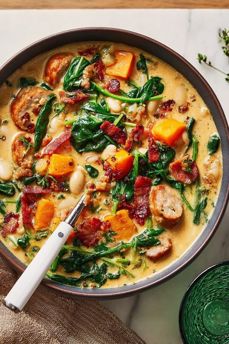 Creamy Butternut Squash Soup with Kale Recipe