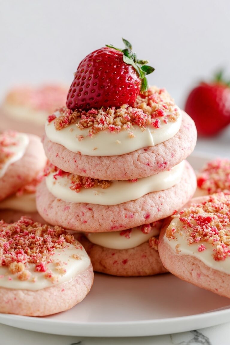 Strawberry Crunch Cookies with Cream Cheese Frosting Recipe