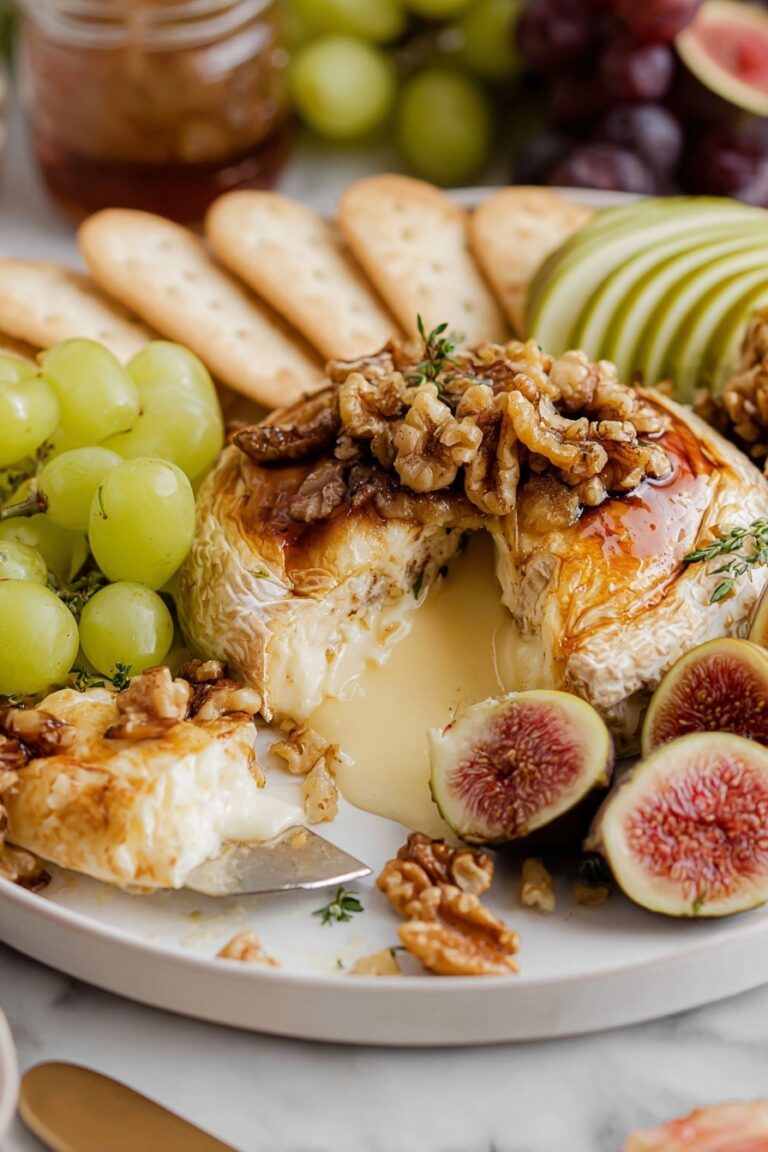 Baked Brie with Jam and Walnuts Recipe