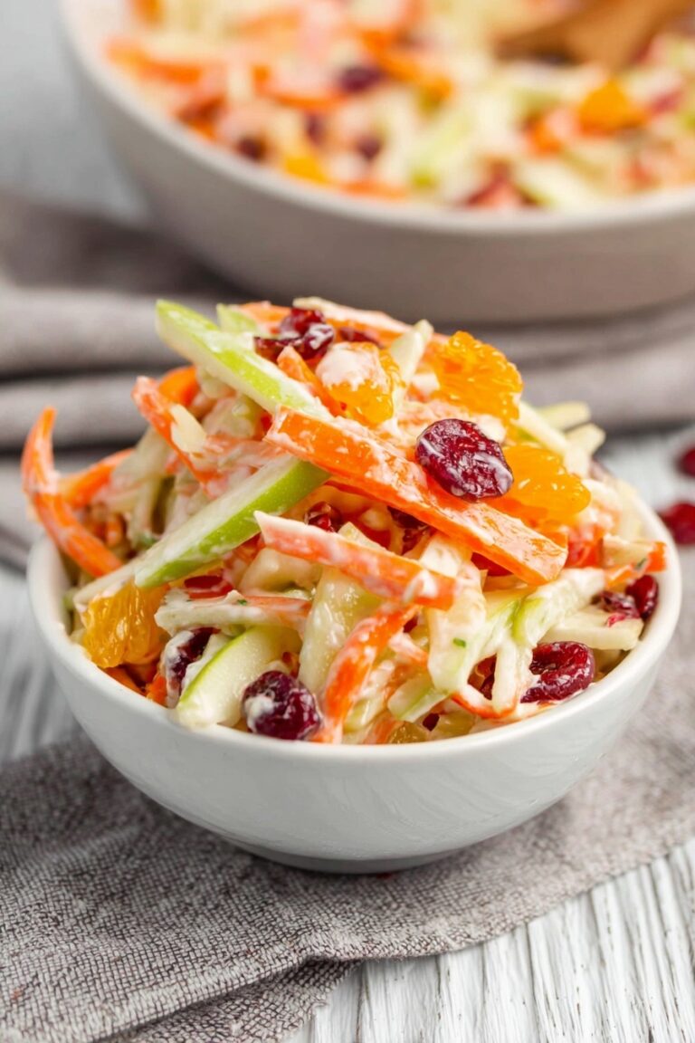 Carrot Apple Salad with Yogurt and Cranberries Recipe