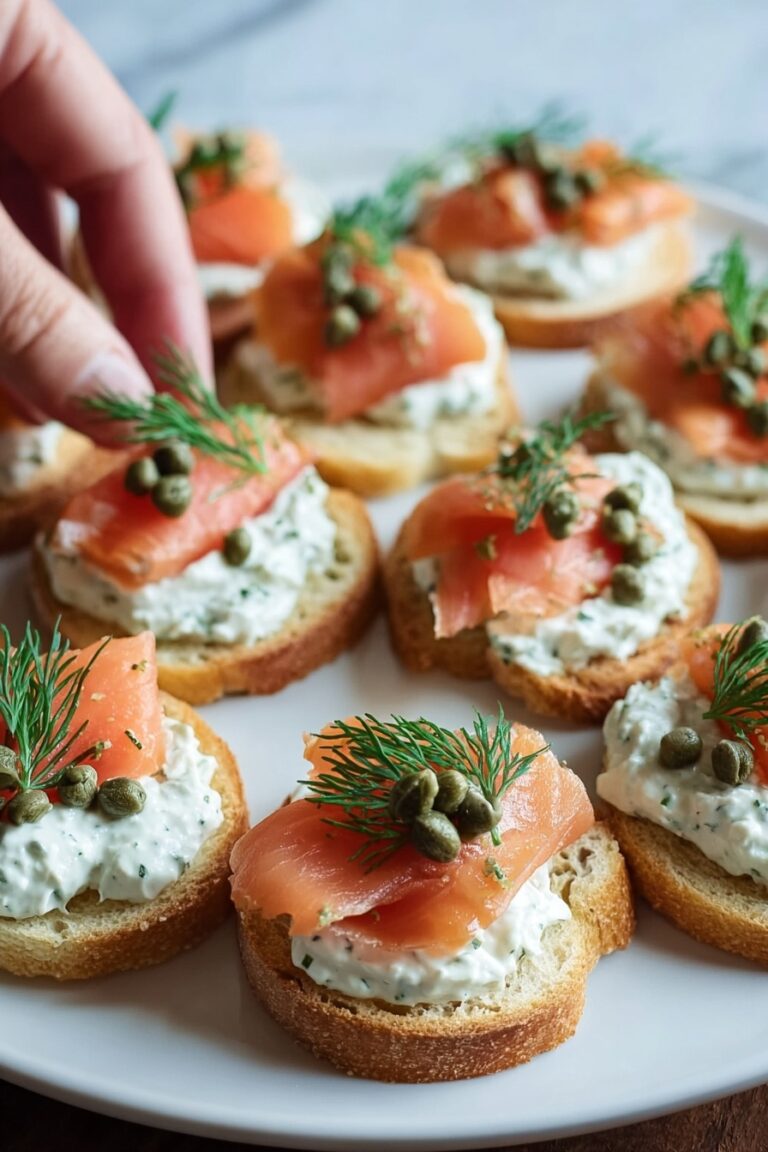 Smoked Salmon Crostini with Cream Cheese Recipe