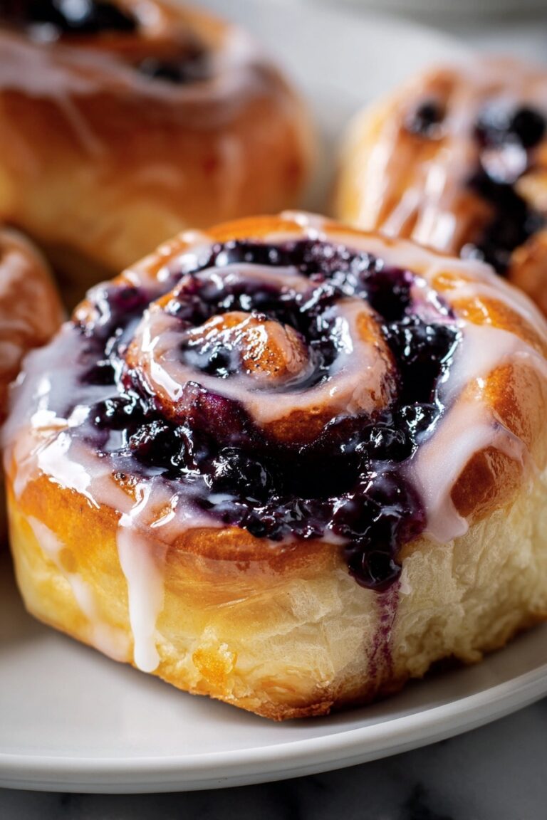 Blueberry Cinnamon Rolls with Cream Cheese Frosting Recipe