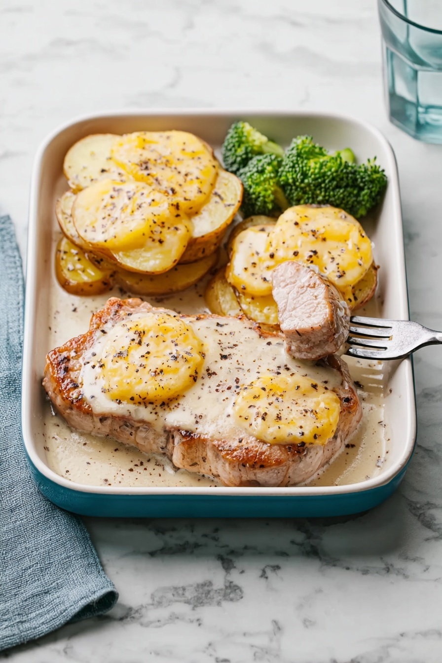 Creamy Pork Chop and Potato Bake Recipe - Serving Suggestion
