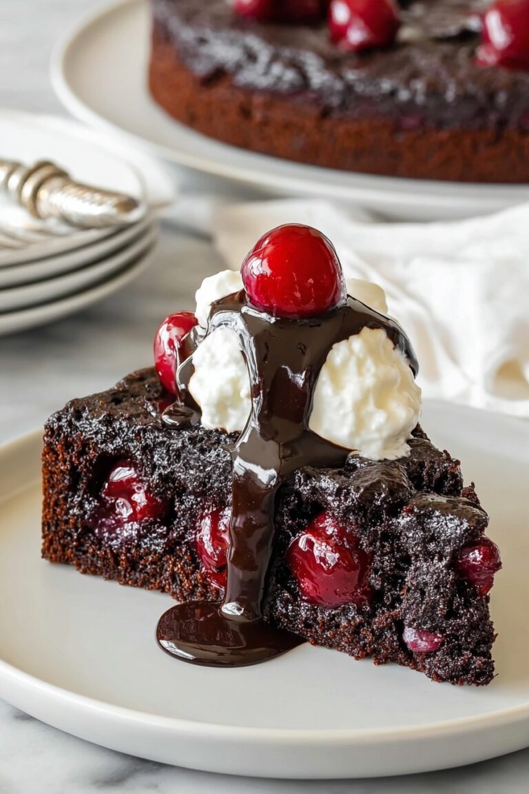 Chocolate Cherry Upside Down Cake Recipe