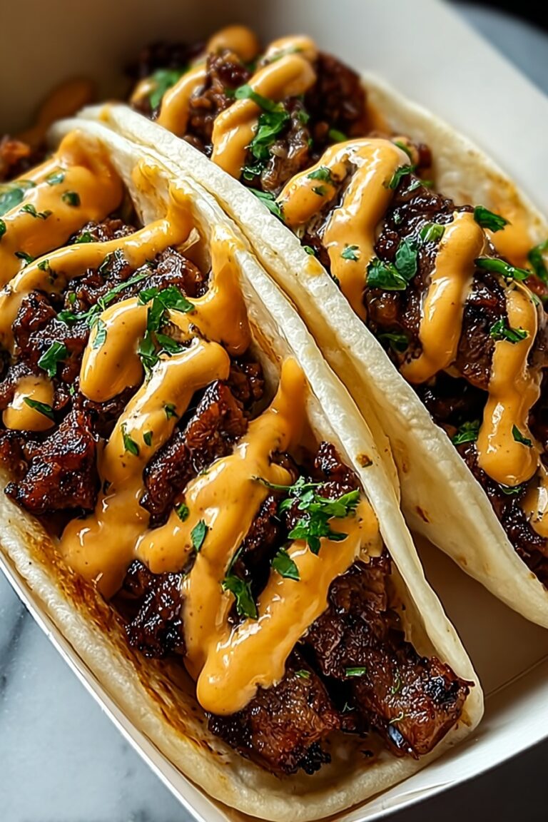 Honey BBQ Garlic Beef Tacos Recipe