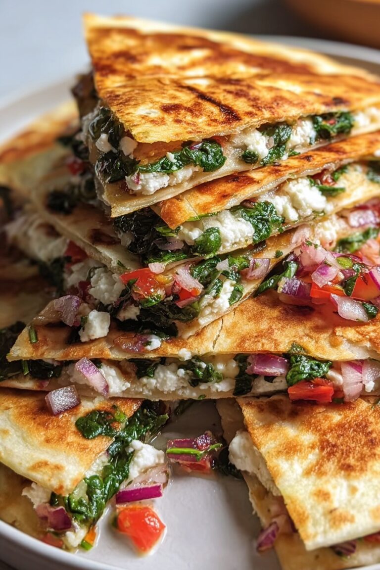 Mediterranean Spinach Feta Quesadillas Recipe