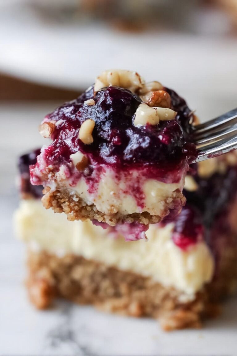 Lemon Cream Cheese Dessert with Blueberry Topping Recipe