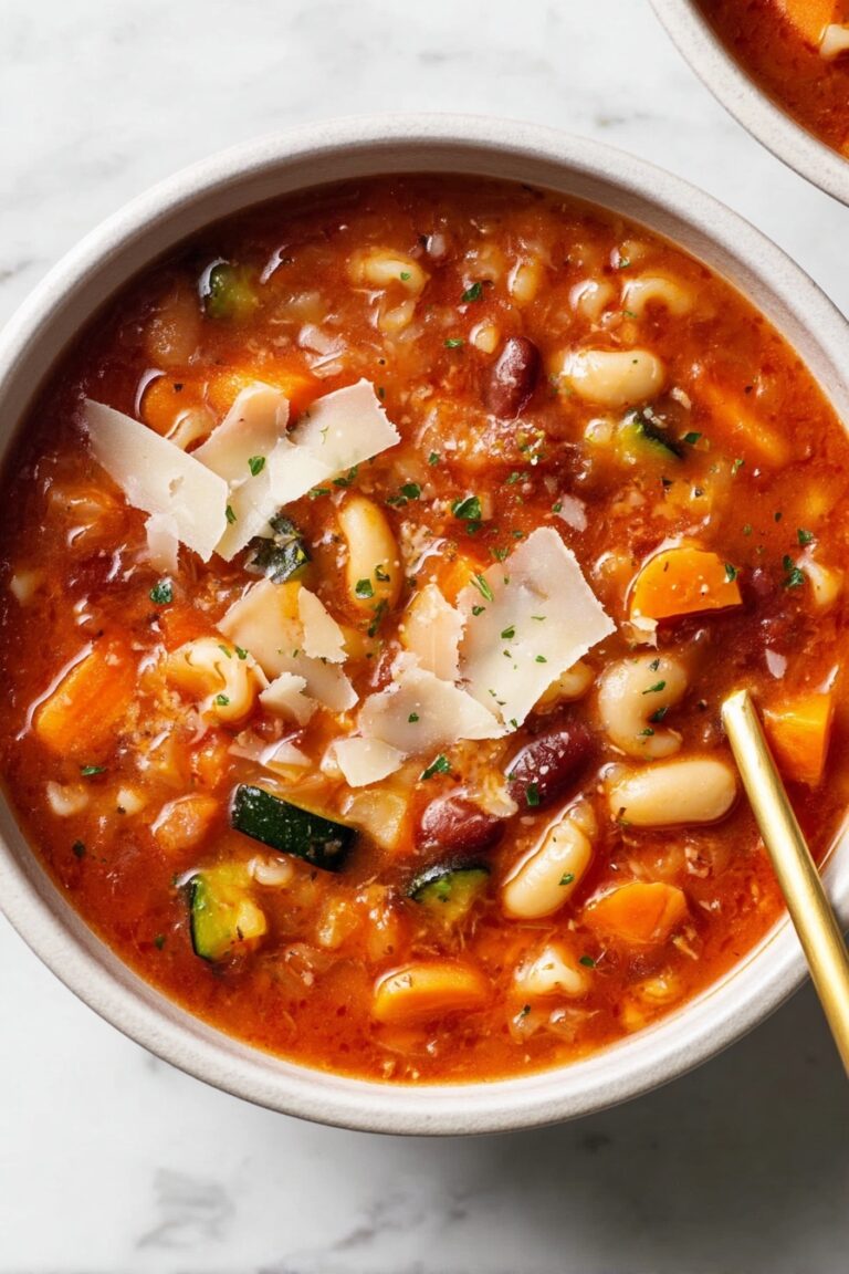Hearty Minestrone Soup with Pasta and Beans Recipe