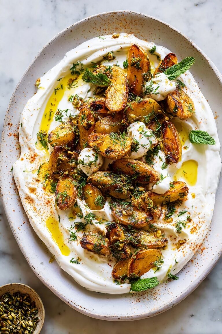 Crispy Oregano Roasted Potatoes with Feta Sauce Recipe