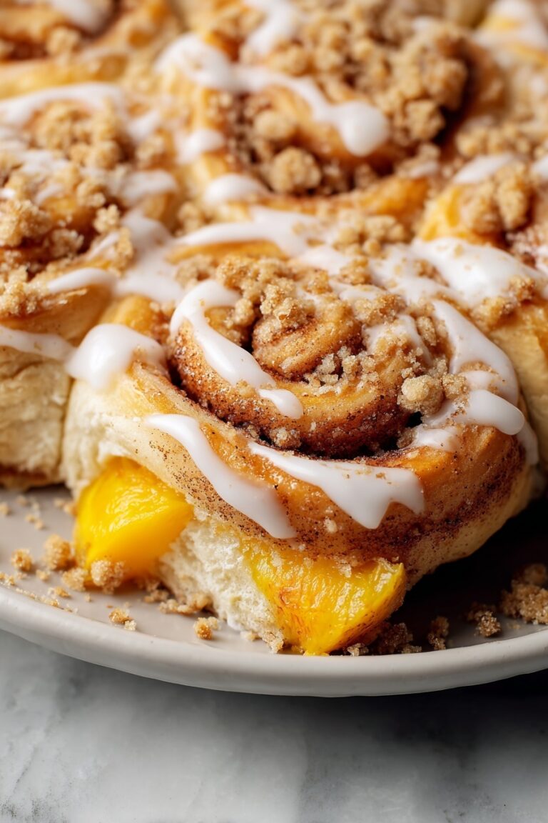 Peach Cinnamon Roll Bake Recipe