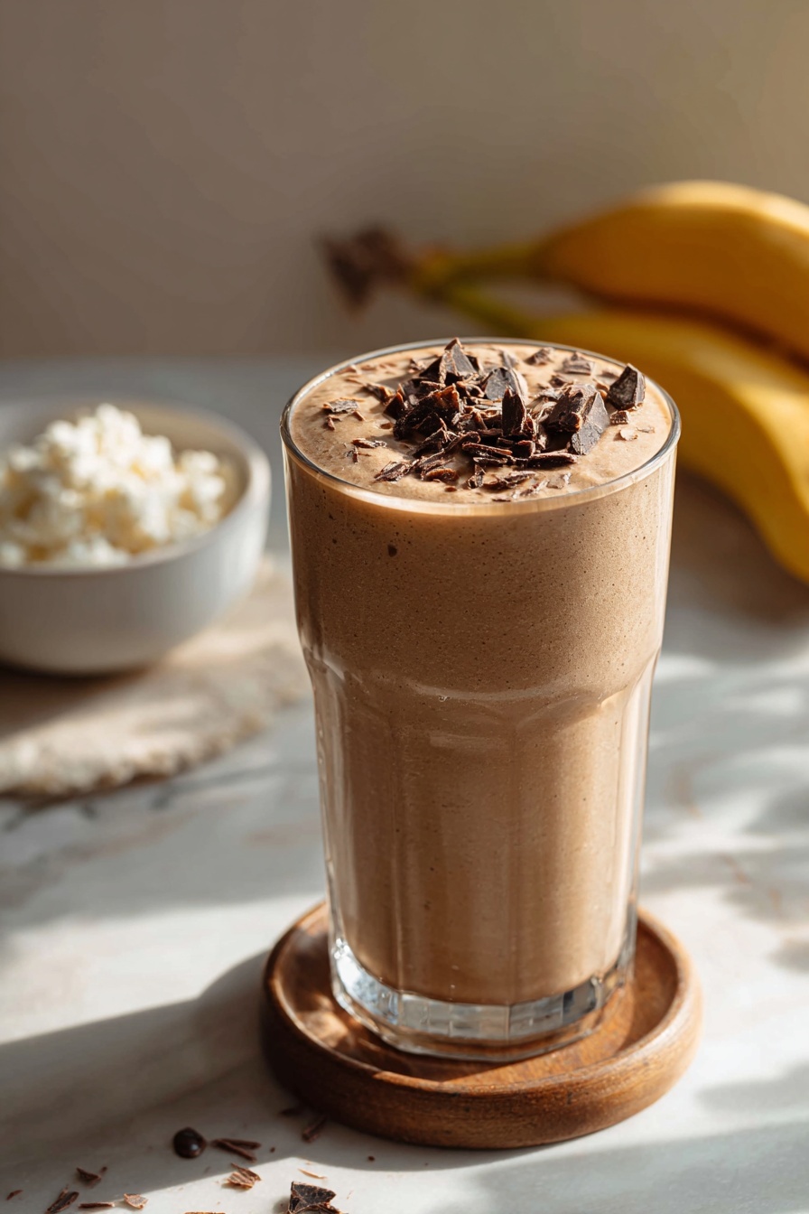 Chocolate Peanut Butter Protein Smoothie Recipe - Serving Suggestion