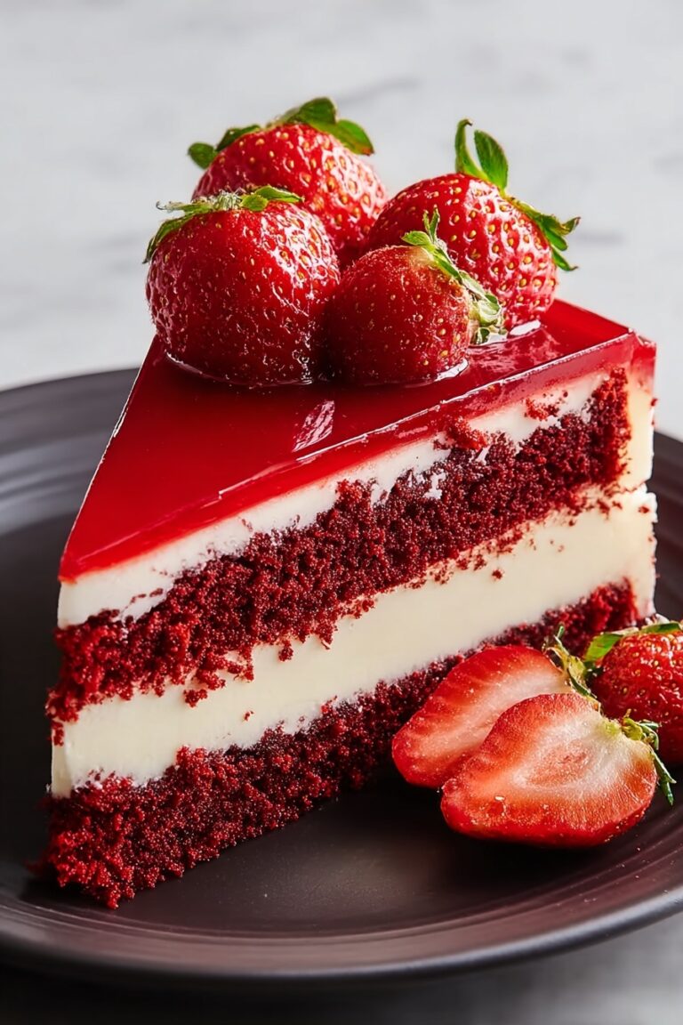 Red Velvet Cheesecake with Strawberries Recipe