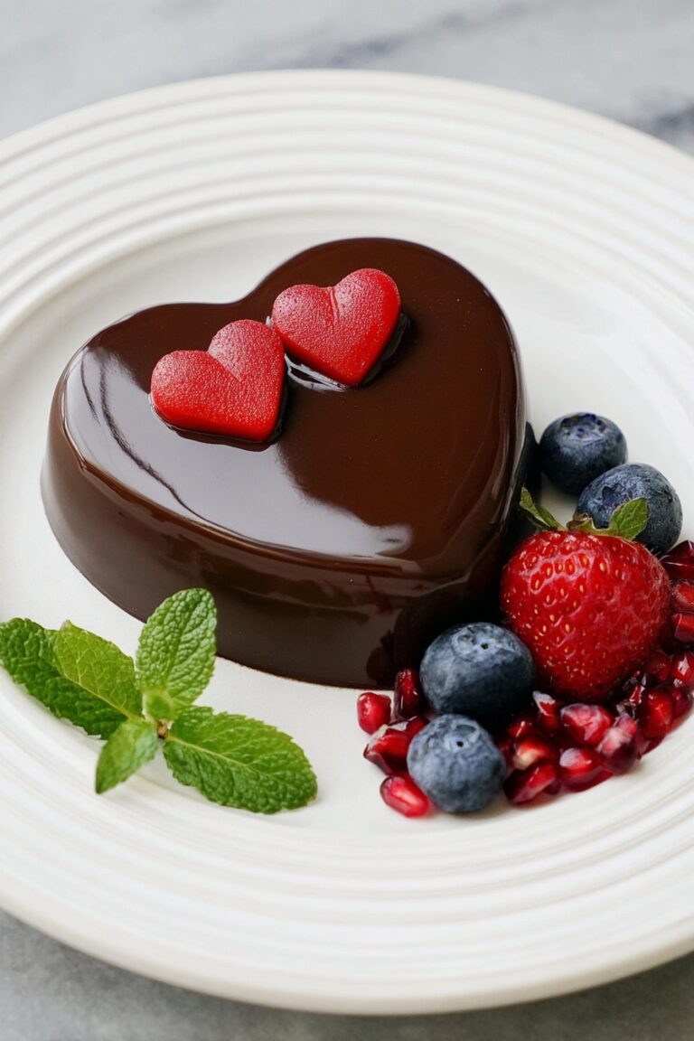Nutella Chocolate Flan Heart-Shaped Dessert Recipe