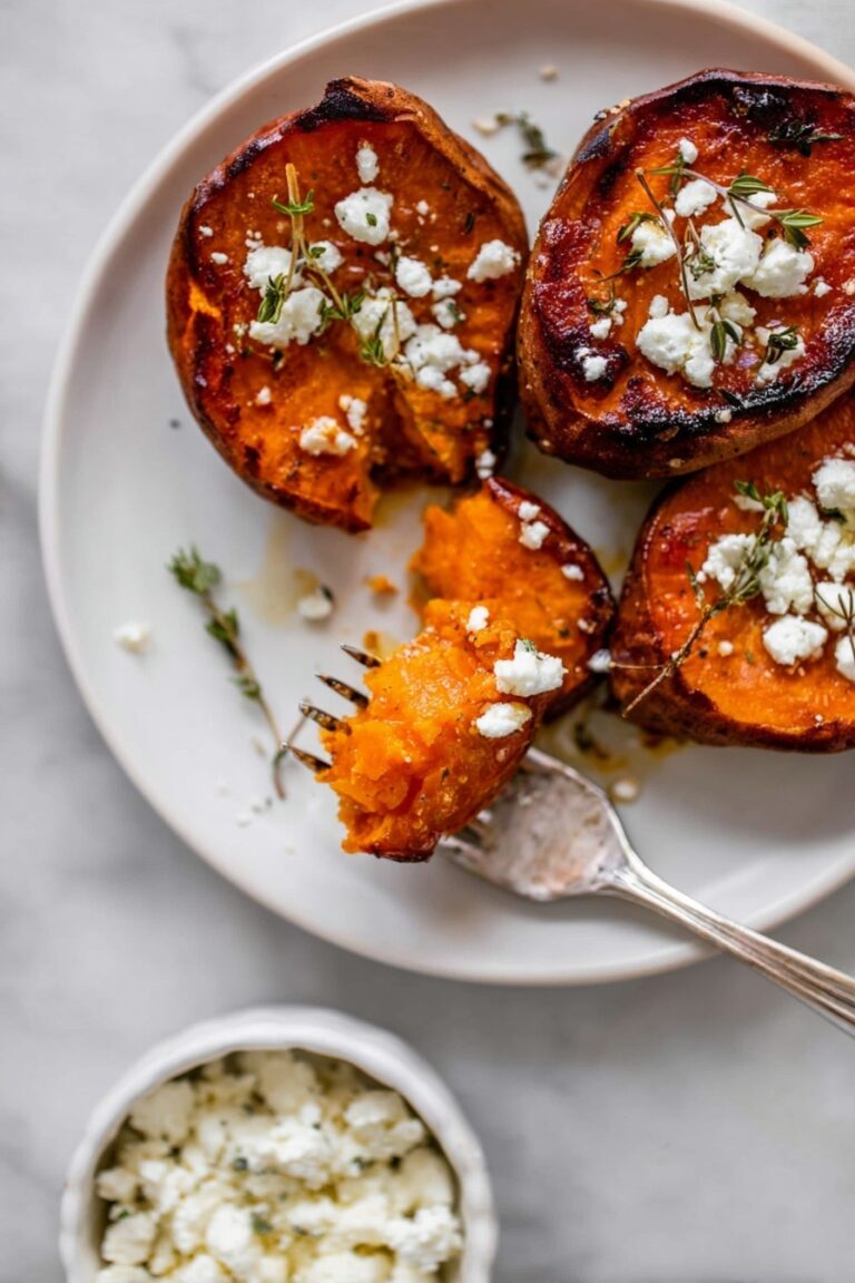 Sweet Potato Rounds with Honey and Feta Recipe